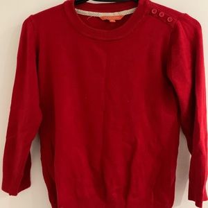 ModCloth red sweater with button trim